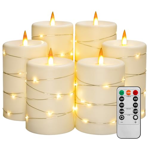 Bougies LED de haute qualité en acrylique incassable avec guirlande lumineuse chic