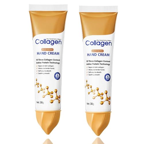 Collagen Hand Cream for Women - Moisturiser for Dry Skin, Cracked Hands, Softens and Improves Texture, Lightweight Fast-Absorbing Formula, Non-Greasy Daily Use, 10x Collagen Active Protein
