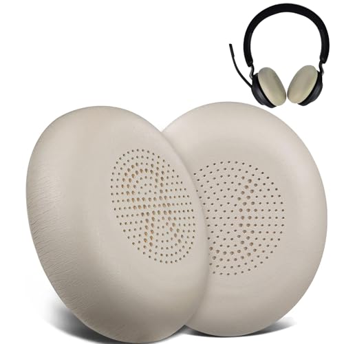 Earpads de reemplazo para Jabra Evolve2 65 UC/Elite 45h Auriculares On-Ear, cojines para auriculares con cuero de proteína más suave (Dorado) miniatura 1