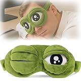 EJRUP Mascherina per Dormire Bambini,Fluff Dormire Divertente novità Cartone Animato,3d Mascherina Occhi per Dormire,Lanugine Benda Sleep Mask Rana Maschera,per Ragazze Ragazzi Casa Viaggio Pisolino