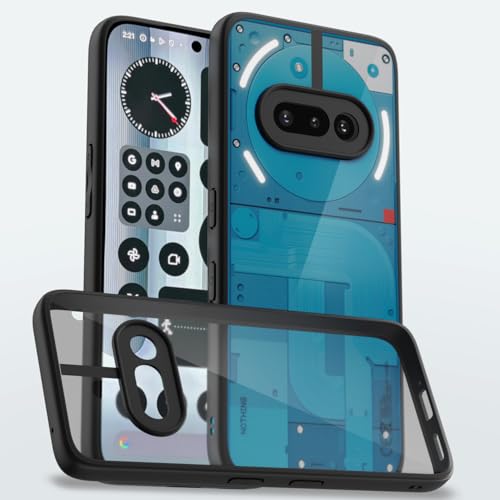 Image of Amazon Basics TPU+PC Back Cover for Nothing Phone 3A 5G | Shockproof Sleek Hybrid Armor Bumper Case (Black) | Shockproof