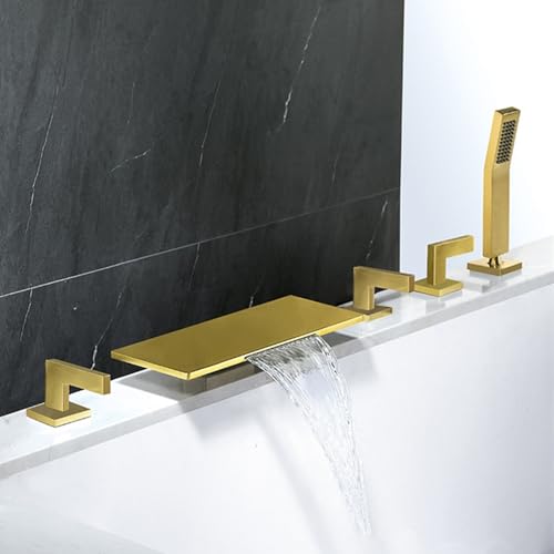 Mitigeur de baignoire cascade pour un bain relaxant or brossé - 3