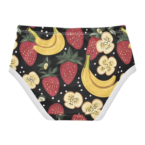 Wusikd Strawberry Girls' Underwear Cotton Banana Slices Girls Briefs Soft Toddler Underwear 2T2