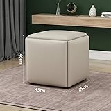 Taburetes de pie de cubo: taburete de puf de sofá multifuncional 5 en 1, 1 taburete se convierte en 5 taburetes, el reposapiés se puede mover a voluntad y se puede apilar y combinar, lo que ahorra mucho espacio, es fácil de montar y almacenar