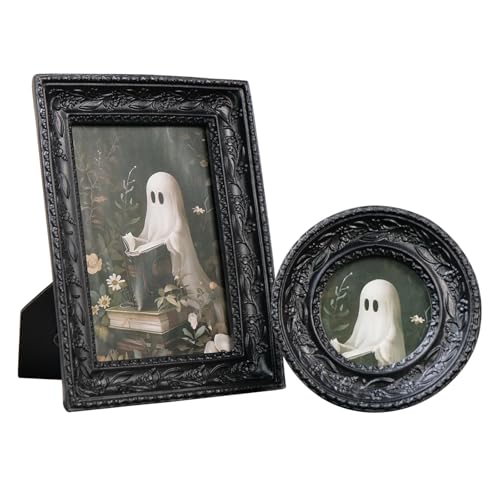 Cuspin Gothic Picture Frame Set of 2, Vintage Ornate Black