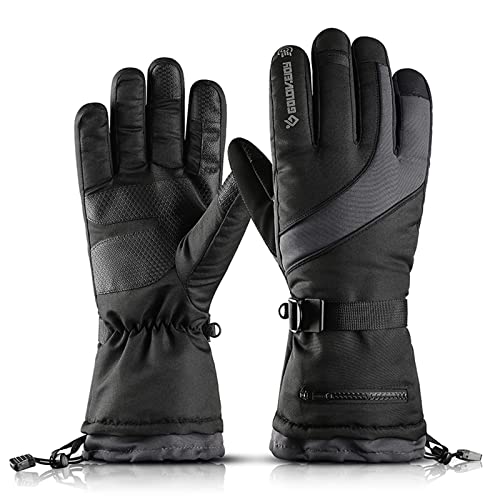 Luvas de esqui masculinas - Luvas impermeáveis para snowboard com tela sensível ao toque para homens