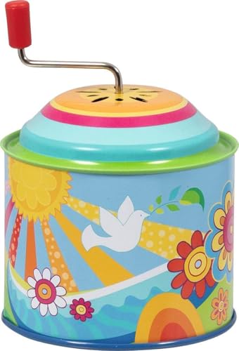 goki 60835 – Musikspieldose „Sonnenglück“ – nostalgische Drehdose aus Metall, ca. 10,5 cm hoch, für Kinder ab 1 Jahr