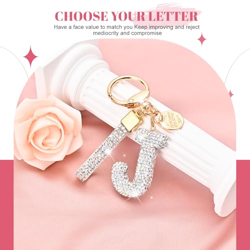 Initial Letter Keychain for Women Girls, Bling cute KeyChain for Car Key Accessories Lanyard and Backpack Bag,Perfect Gift - Image 2