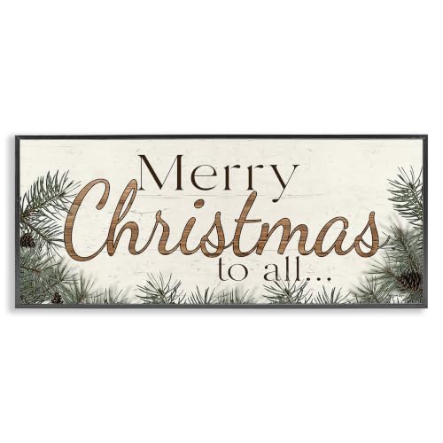 Woodland Christmas Typography, 10 x 24 Inch Framed Giclée Print