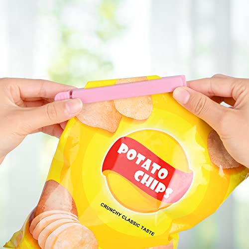 Image of AUAUY 30 PCS Plastic Sealing Clips for Food Packages, Reusable Barrette-style Design Snack Bag Clips, Multipurpose Food Bag Clips for Kitchen and Home Storage, 5.9in, 4.72in, Candy Color (3 Colors)