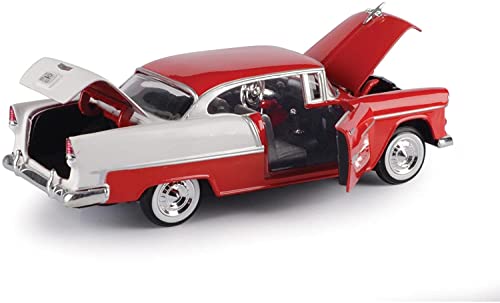 Modelo a escala 1:24 Chevy Bel Air 1955 rojo miniatura 6