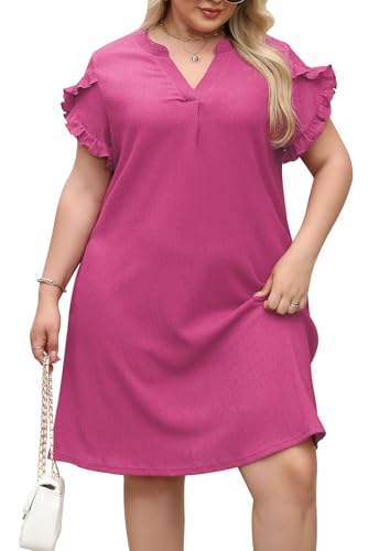 Image of Celkuser Plus Size Casual Summer Shirt Dress for Women