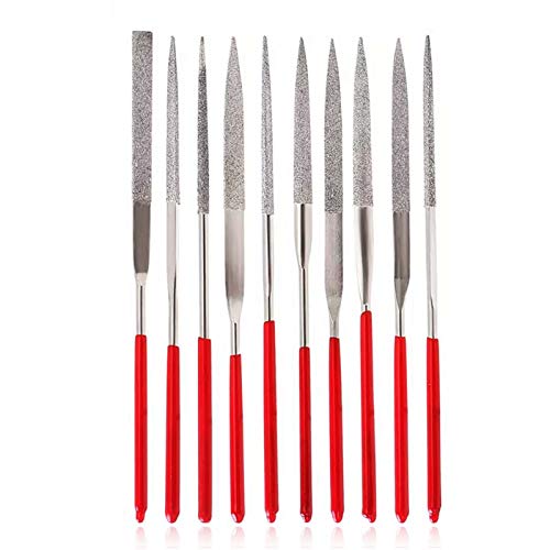 10 PCS Precision Needle File Set Hardened Alloy Strength Metal Files Set Tool for Metal, Jewelry, Wood, Plastic
