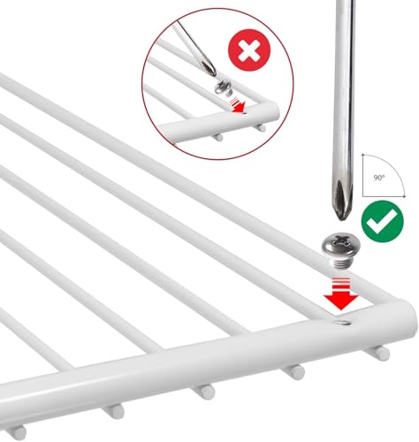 SPARES2GO Universelles Regal für Kühlschrank und Gefrierschrank, verstellbar, weiß, kunststoffbeschichtet, ausziehbare Arme (groß, 425 mm – 670 mm x 320 mm)