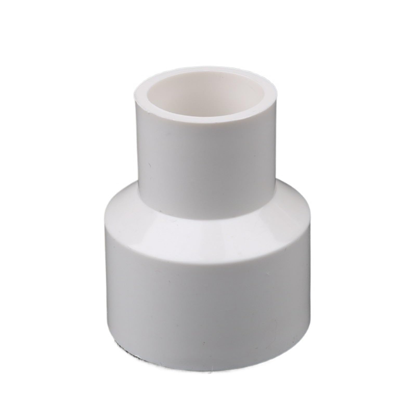 2 conectores reductores rectos de PVC de 50 mm a 40 mm, adaptadores de tubería de agua para pecera, jardín, accesorios de riego, junta de tubo (blanco)
