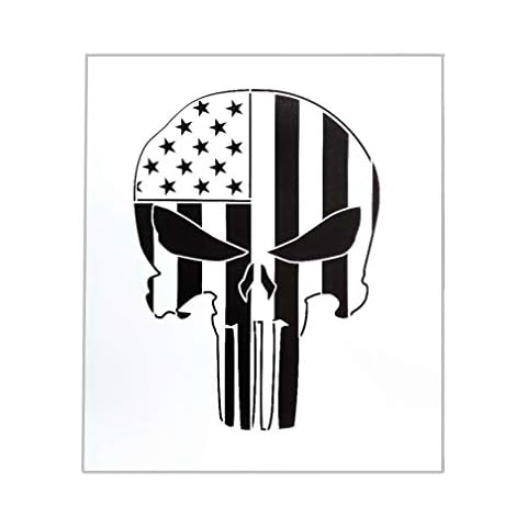 OBUY Punisher Skull Stencil for Painting on Wood, Walls, Fabric, Airbrush, More | Reusable 12 x 14 inch Mylar Template Cover