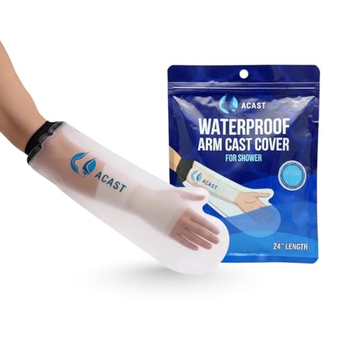 ACAST Waterproof Arm Cast Cover For Shower - Easy To Use Reusable Waterproof Protector For Hand Finger Wrist Wounds Plaster Arm Dressing Protector - Free E-book Included