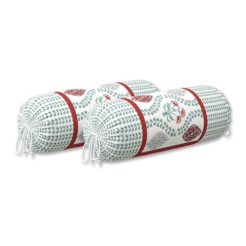 Image of BLOCKS OF INDIA 200TC Diwan Set Cotton 8 Piece | Deewan Printed Bedsheet Sets for Living Room Hall (Set of 8 Piece, 1-Bed Sheet | 2-Bolster Cover | 5-Cushion Cover (Brick Motifs), White