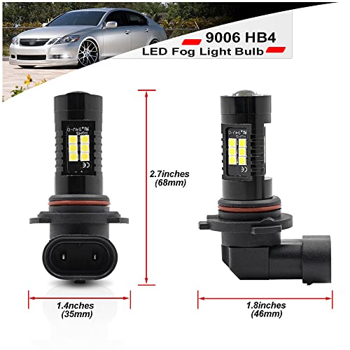 Nslumo 9006 Hb4 Led Fog Light Bulbs For 2001-2011 Lexu's Es330 Es350 Gs300 Gs350 Ls430 Rx330 Rx350 Xenon White 6600K 1200Lm 21 Smd Chips Super Bright Led Drl Driving Lamp Bulbs Kit #TOP5