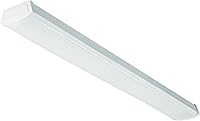 Lithonia Lighting FMLWL 48 840 4ft LED Wraparound Ceiling Light, 4000K Cool White 3000 Lumens, Flush Mount Garage/Closet Light