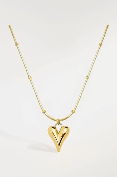 pendant necklace chain for women girls Love anti tarnish stainless steel gold stylish Neck Chain | Heart Locket | Modern Design | Birthday Gift Valentine| Aesthetic Jewellery | Accessories