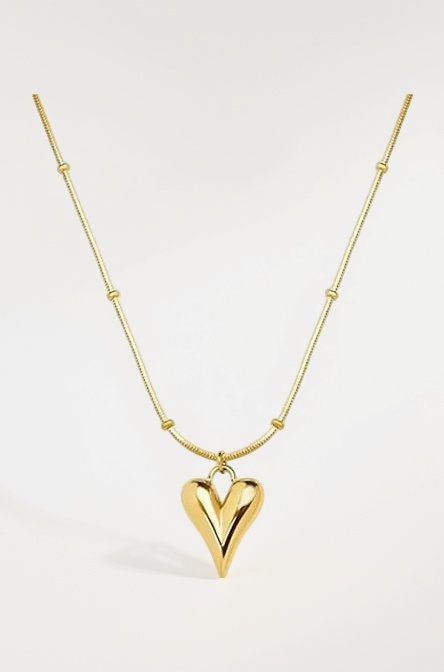 pendant necklace chain for women girls Love anti tarnish stainless steel gold stylish Neck Chain | Heart Locket | Modern Design | Birthday Gift Valentine| Aesthetic Jewellery | Accessories