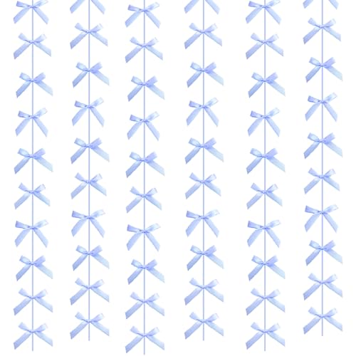 Image of Blue Ribbon Bow Hanging Garland Banner for Baby Shower Blue Bow Party Decorations Girls Bow Birthday Decoration Tying The Knot Bridal Shower Party Room Decor 6pcs