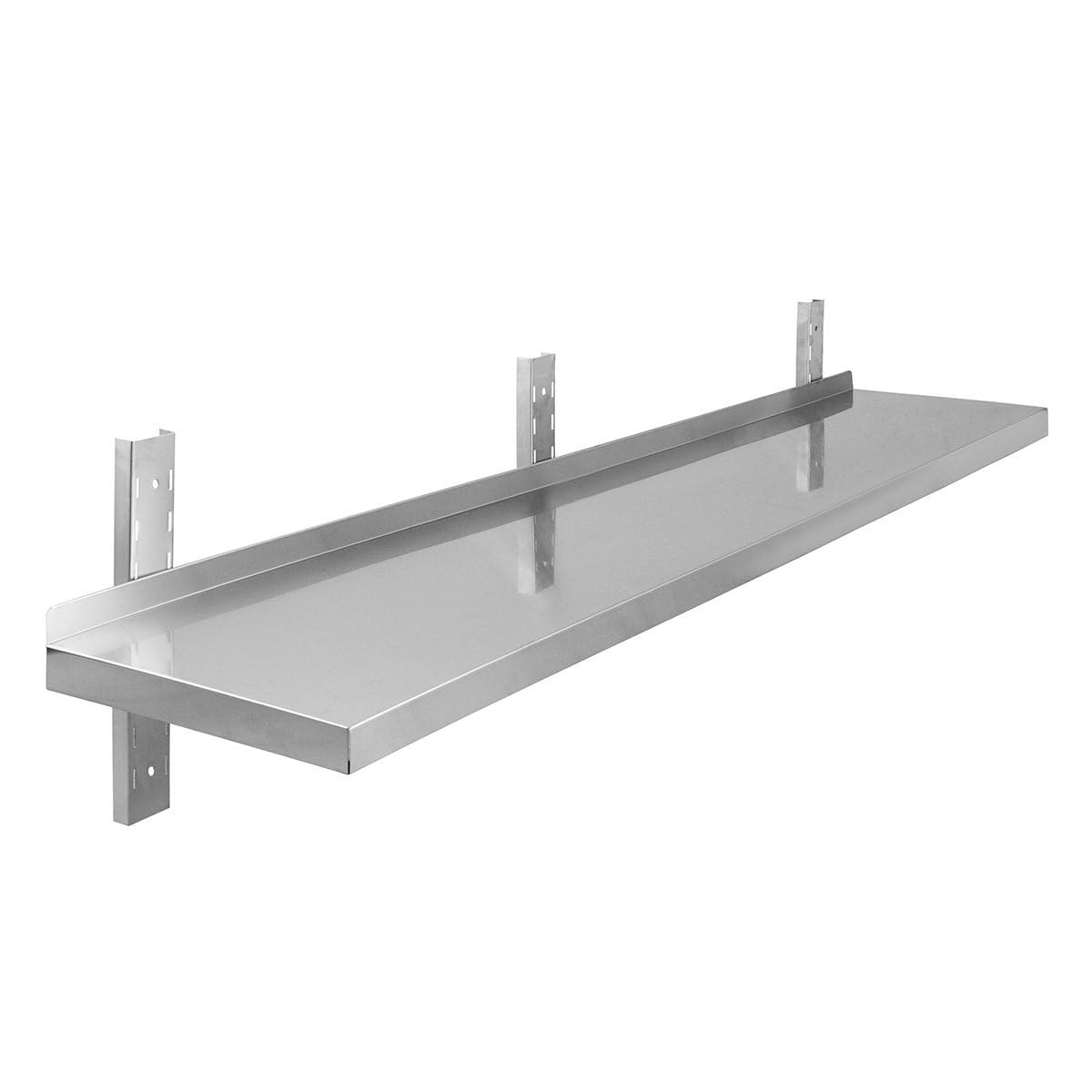 GastroHero Edelstahl Wandregal I 180 x 30 cm Wandbord Gastronomie I Edelstahlregal mit 1 Ablageboden I Hängeregal Edelstahl für Küche & Gastro Regal