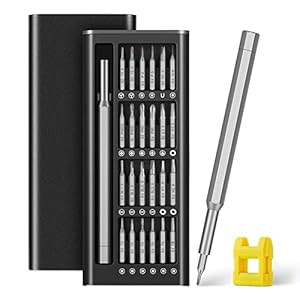 Precision Screwdriver Set, 25 in 1 Mini Magnetic Small Screwdriver Set Case for PC, Eyeglasses, Computer, Electronic, Watch Repair Kit with Phillips and Star Tiny Screw Driver