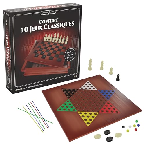 Goliath - Mallette Multi Jeux en Bois - 10 Jeux de Société Classiques Famille pour Enfants dès 6 Ans - Échecs, Dames, Backgammon, Mikado, Morpion - Plateau Réversible - 2 + Joueurs - en Français