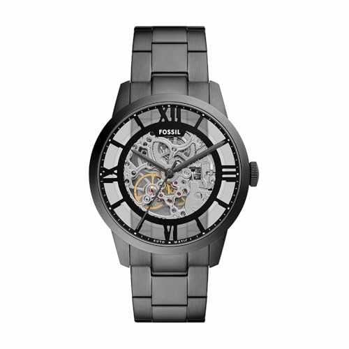 Fossil Herren Uhr Townsman 44 MM Grauer Edelstahl, ME3268