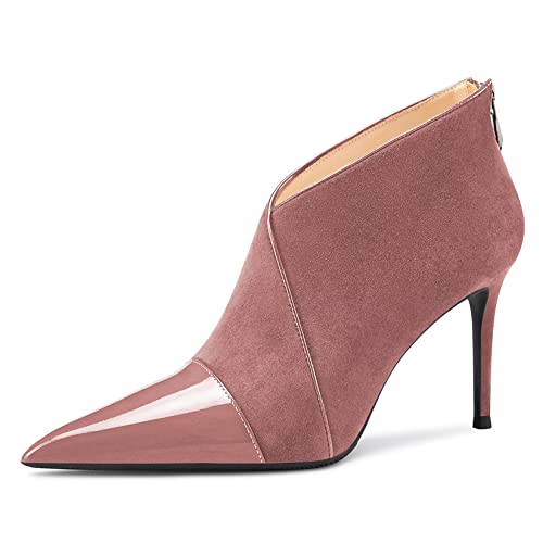 Bottines pointues à talon aiguille haut pour femmes avec fermeture éclair