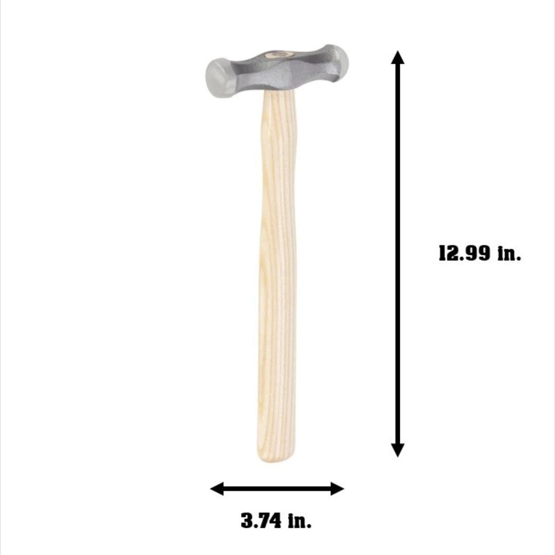 Picard Long Head Bumping Hammer,420gm (15 Oz) 28mm Round Face And 24mm Square Face, Wood Handle