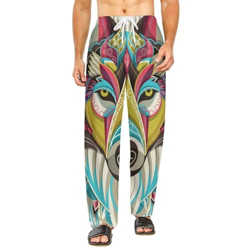 Pantalon de détente loup coloré fini les pyjamas serrés sans poches