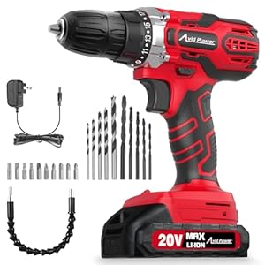 AVID POWER 20V MAX Power Drill Kit, Cordless Drill Set with Battery and Charger, 2 Variable Speed, 3/8-Inch Keyless Chuck, 19 Position and 22pcs Bits