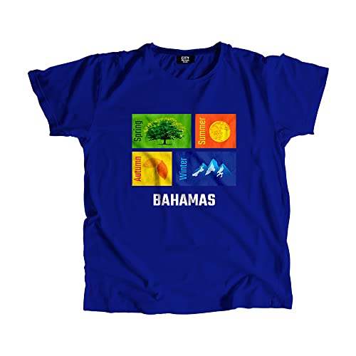 T-shirt Bahamas Seasons bleu roi en coton peigné premium durable