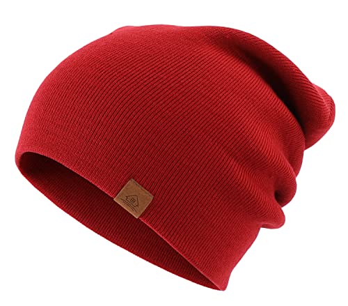 Image of Home Prefer Mens Winter Hats Acrylic Knit Cuff Beanie Cap Warm Womens Beanie Hat