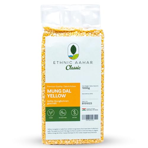 Ethnic Aahar Mung Dal Yellow - Classic Yellow Mung Beans for Dal & Curries (1 Kg)