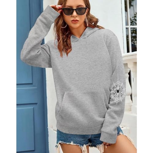 Image of Women's Oversized Spider Web Hoodie | Premium Fleece Graphic Hooded Sweatshirt for Winter | Stylish Streetwear Hoodie for Women