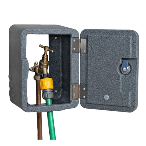 Tap Safe Lockable Outdoor Tap Cover Damage and Frost Protection for Outside Taps Weather Resistant Durable & Compact Easy to Fit with 2 Keys Included Graphite Grey