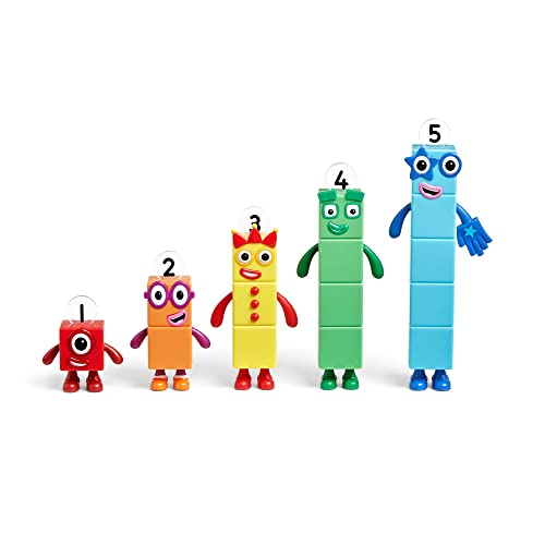 Learning Resources-El Juguete Coleccionable Oficial de los Amigos Incluye los Numberblocks Uno, Dos, Tres, Cuatro y Cinco, Multicolor, Talla única (HM95356-UK)