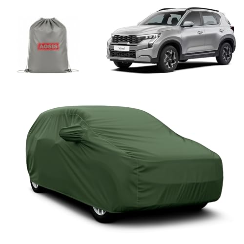Image of AOSIS 'Waterproof' Car Cover Compatible with Kia Sonet /GT Line /X Line 300 GSM Uly Coated Thick Fabric 4X4, Adjustable Belt Buckle, Elastic Grip