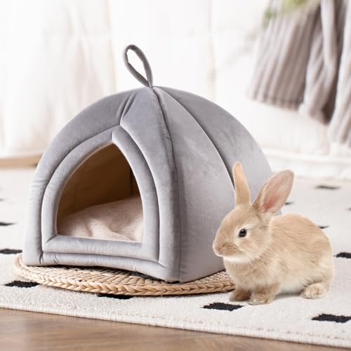 KASENTEX Cozy Small Pet Bed - Ultra Soft Plush Cushion for Cats and Small Animals, Washable Sleeping Pad, Perfect for Indoor Pets, 11 Inches, Grey Gre