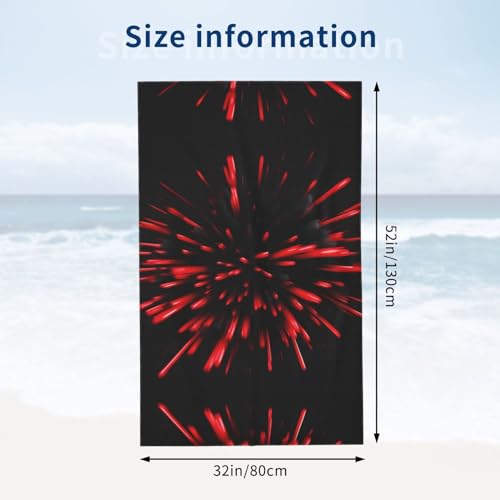 Serviette de bain douce microfibre rouge et noir grand drap de douche L - 5