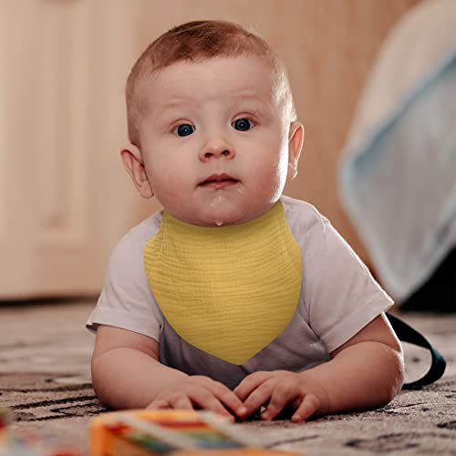 Suifect 10 Packs Baby Bandana Bibs - 100% Cotton Durable Muslin Baby Bibs Perfect For Teething, Feeding And Drooling, 10 Incredible Solid Colors For Baby Girl And Boy, Style 1 #TOP6