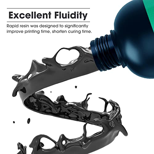ESUN Resina Rapida Per Stampanti 3D - Resina Fotopolimerica 405nm LCD, Alta Precisione, 500g Nero