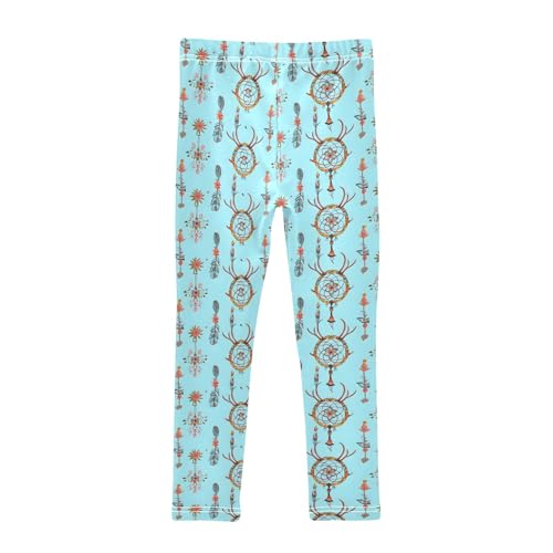 Antler-Shaped Dreamcatcher Girls Leggings Athletic Pants Tights Stretch Bottom2