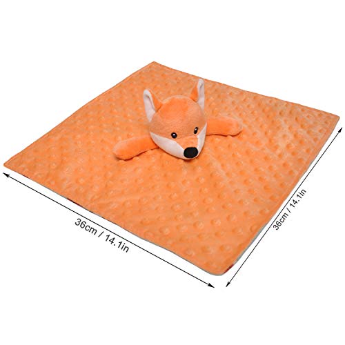 Boritar Fox Baby Security Blanket Soft Minky Dot Fabric Lovey Blanket With Cute Woodland Pattern Backing Stuffed Plush Cuddle For Newborn Infant Gifts Orange 14 Inch #TOP5