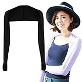 アームカバー ずれないアームカバー レディース 冷感 かわいい 可愛い スポーツ おしゃれ ひんやり UVカット 接触冷感 吸汗速乾 ロング レディース ゴルフ ドライブ ランニング 登山 紫外線カット 日焼け対策 腕カ (ブラック)