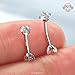 Melighting 16G Rook Earring Sterling Silver 925 Internally Threaded Rook Piercing Jewellery Clear CZ Cartilage Earring Eyebrow Bar Barbell 8 mm